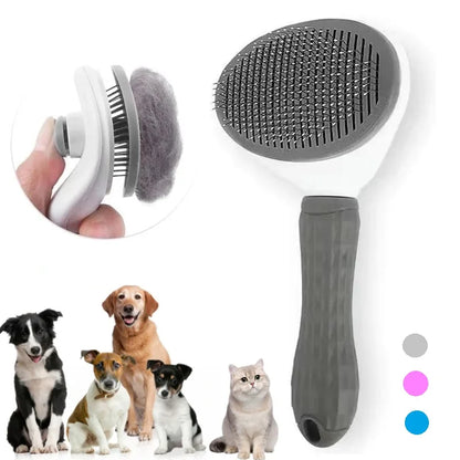 BrushEase™: Self-Cleaning Slicker Brush for Easy Daily Grooming