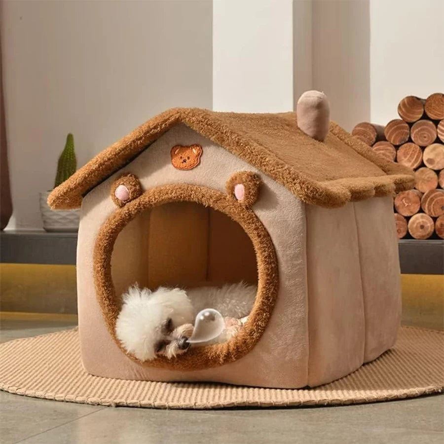 CozyCave™: Foldable Pet House for Safe and Comfortable Sleep