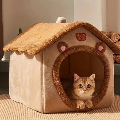 CozyCave™: Foldable Pet House for Safe and Comfortable Sleep