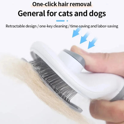 BrushEase™: Self-Cleaning Slicker Brush for Easy Daily Grooming