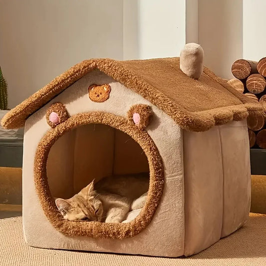 CozyCave™: Foldable Pet House for Safe and Comfortable Sleep