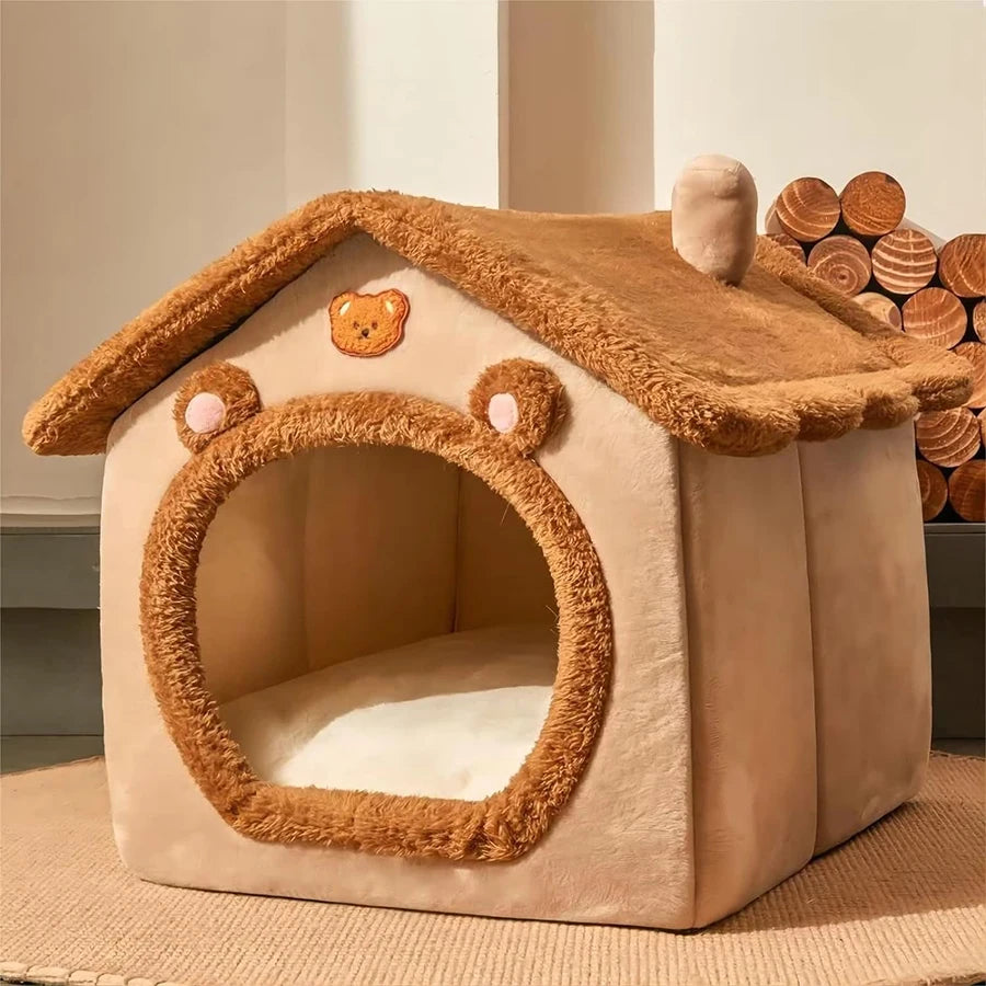 CozyCave™: Foldable Pet House for Safe and Comfortable Sleep