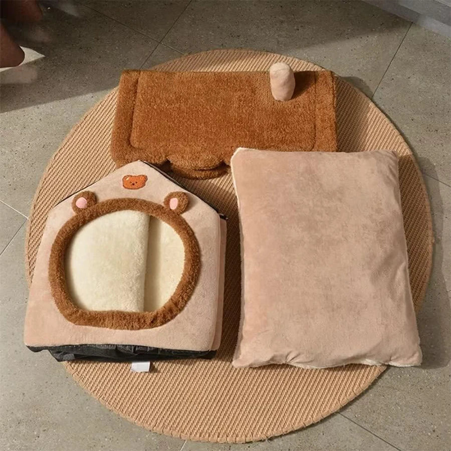 CozyCave™: Foldable Pet House for Safe and Comfortable Sleep