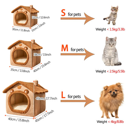 CozyCave™: Foldable Pet House for Safe and Comfortable Sleep