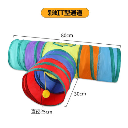 TunnelPlay™: Foldable Cat Tunnel for Active Indoor Exploration